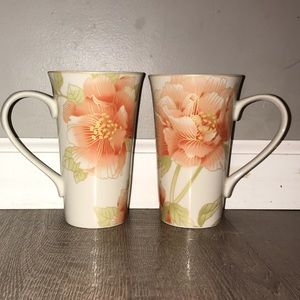 Set of 2 tall coffee or tea mugs
